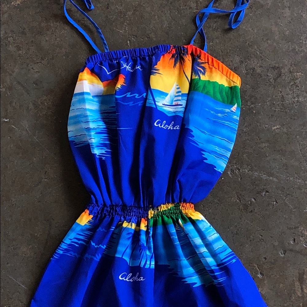 Hawaiian printed silk jumpsuit